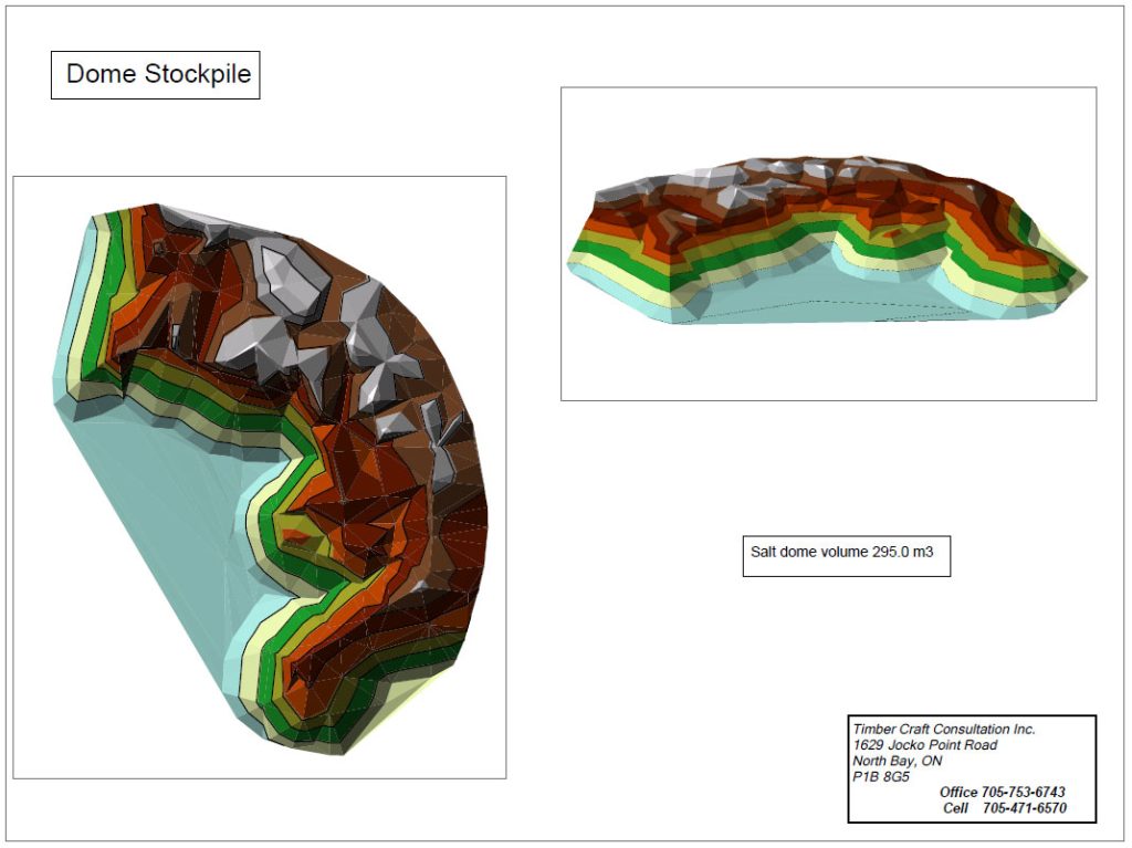 Indoor stockpile volume surveying performed on a salt dome.