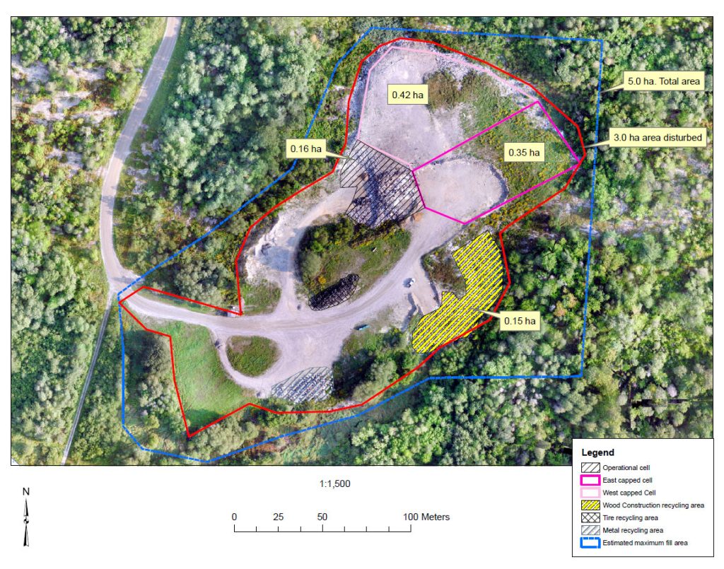 Orthographics mapping of a landfill location